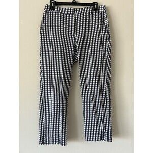 J. Crew Skimmer Gingham Print Pant Size 6 Preppy Workwear Career Coastal Summer